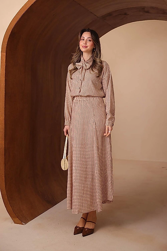 Ekose Desenli Etekli Takım