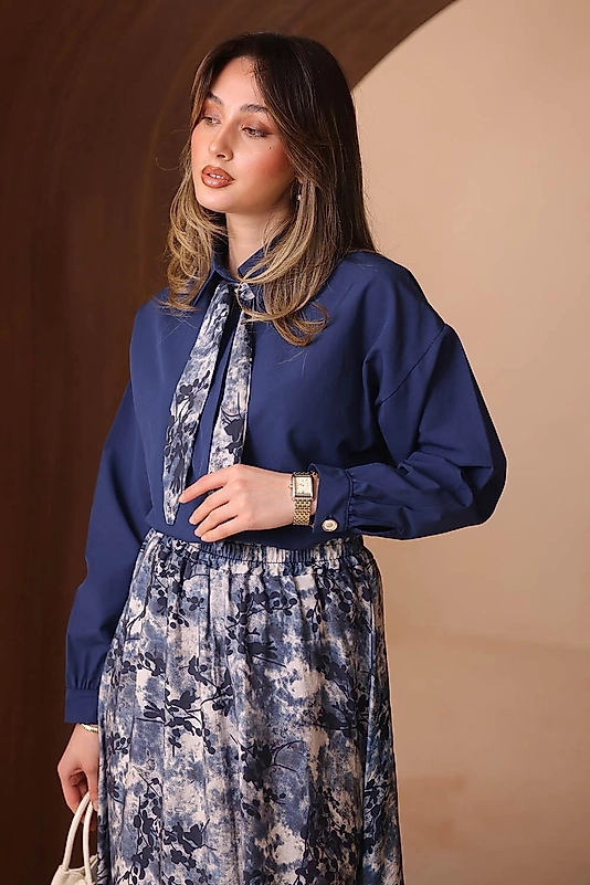 Baskılı Mango Poplin Etekli Takım