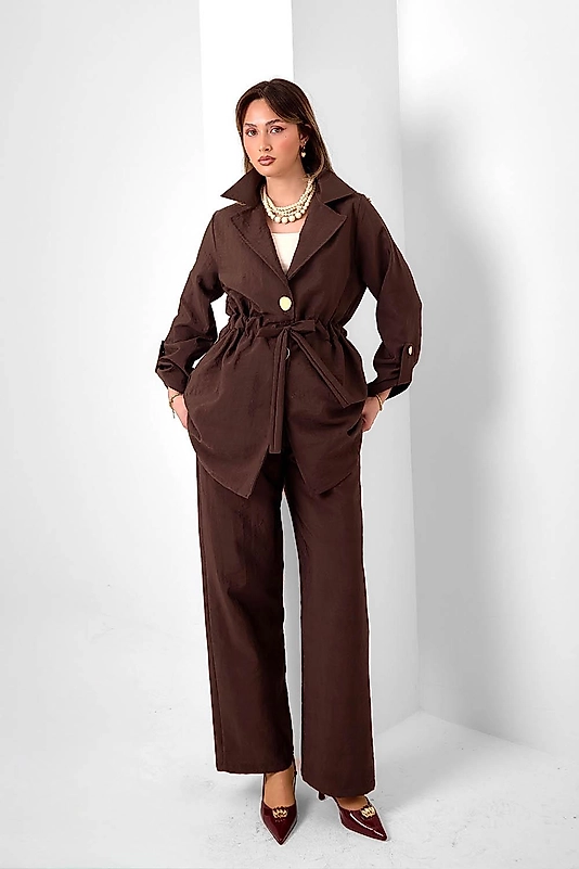 Çift Düğmeli Cupra Tesettür Takım