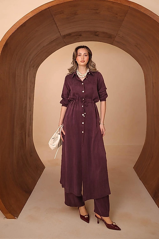 Aria İpek-Cupra Pantolonlu Takım